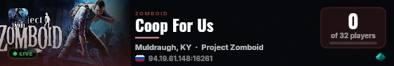 Coop For Us live status badge