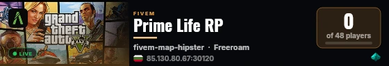 Prime Life RP live status badge