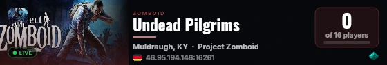 Undead Pilgrims live status badge