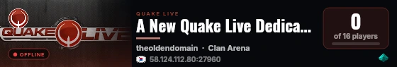 A New Quake Live Dedicated Server live status badge