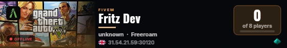 Fritz Dev live status badge