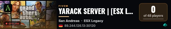 YARACK SERVER | [ESX Legacy] live status badge