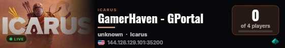 GamerHaven - GPortal live status badge