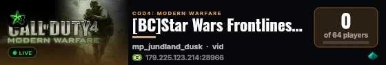 [BC]Star Wars Frontlines[HC]www.BloodCulture.com.br live status badge