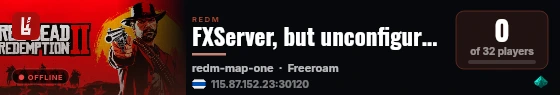 FXServer, but unconfigured live status badge