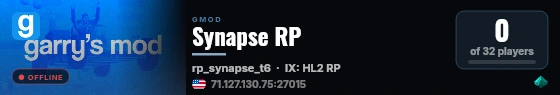 Synapse RP live status badge