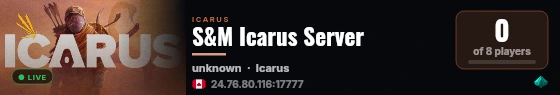 S&M Icarus Server live status badge