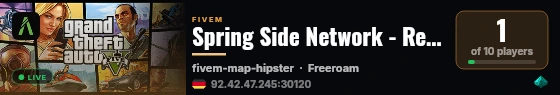 Spring Side Network - Realistic vMenu based roleplay live status badge