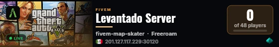 Levantado Server live status badge