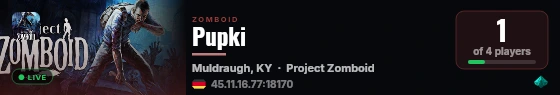 Pupki live status badge