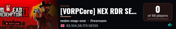 [VORPCore] NEX RDR SERVER live status badge