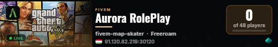 Aurora RolePlay live status badge