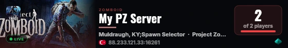 My PZ Server live status badge