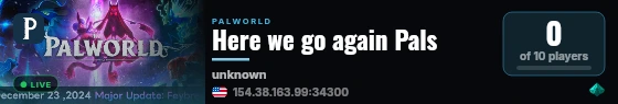 Here we go again Pals live status badge