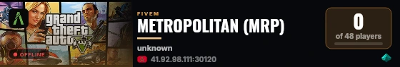 METROPOLITAN (MRP) live status badge