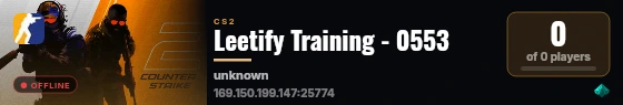 Leetify Training - 0553 live status badge