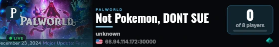 Not Pokemon, DONT SUE live status badge