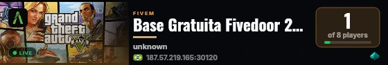 Base Gratuita Fivedoor 2026  live status badge