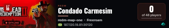 Condado Carmesim live status badge