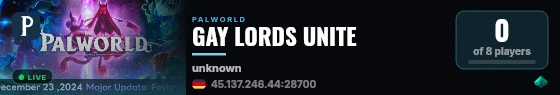 GAY LORDS UNITE live status badge