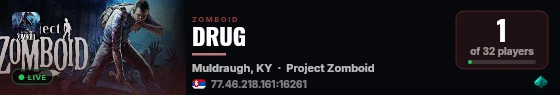DRUG live status badge