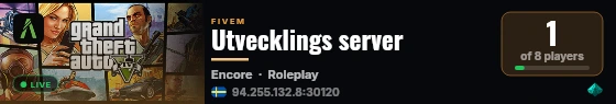 Utvecklings server live status badge