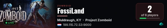 FossiLand live status badge