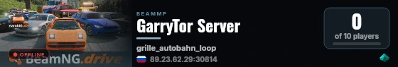 GarryTor Server live status badge