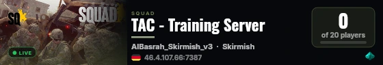TAC - Training Server live status badge