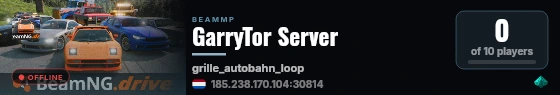 GarryTor Server live status badge