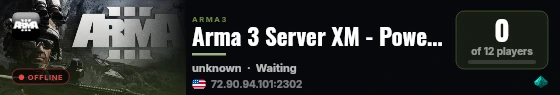 Arma 3 Server XM - Powered by AMP live status badge