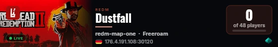 Dustfall live status badge