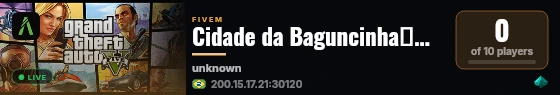 Cidade da Baguncinha🡸↭▬▬▬▬ live status badge