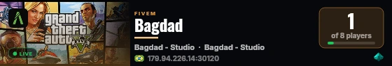 Bagdad live status badge