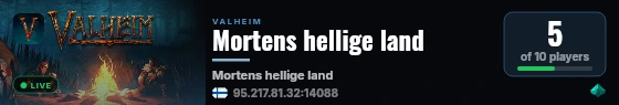 Mortens hellige land live status badge