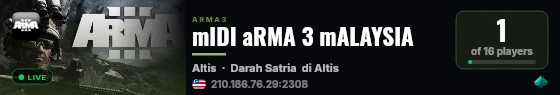 mIDI aRMA 3 mALAYSIA live status badge