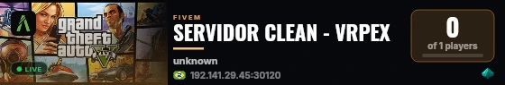 SERVIDOR CLEAN - VRPEX live status badge