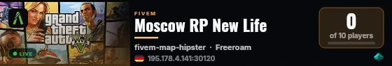 Moscow RP New Life live status badge
