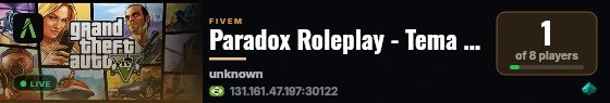 Paradox Roleplay - Tema MG live status badge
