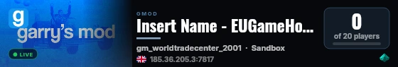 Insert Name - EUGameHost.com live status badge