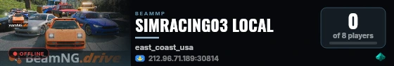 SIMRACING03 LOCAL live status badge