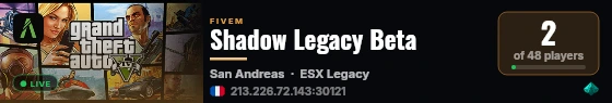 Shadow Legacy Beta live status badge