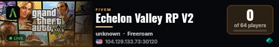 Echelon Valley RP V2 live status badge