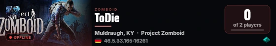 ToDie live status badge