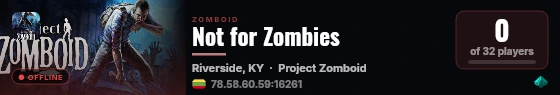 Not for Zombies live status badge