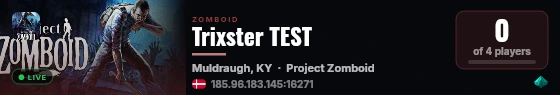 Trixster TEST live status badge