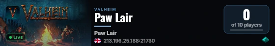 Paw Lair live status badge
