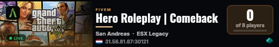 Hero Roleplay | Comeback live status badge