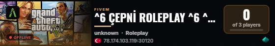 ^6 ÇEPNİ ROLEPLAY ^6 ^9 SEZON 1 discord.gg/cepnirp ^9  live status badge