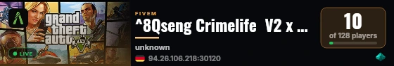 ^8Qseng Crimelife  V2 x Banclear live status badge